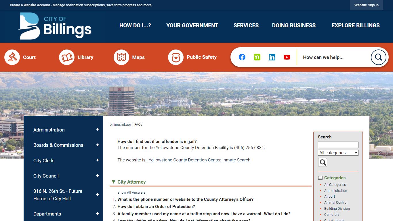 FAQs • Billings • CivicEngage - Billings, Montana